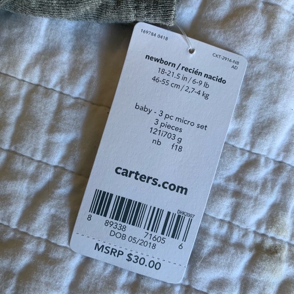 Carter’s camo newborn 3 piece outfit NWT - Picture 3 of 3